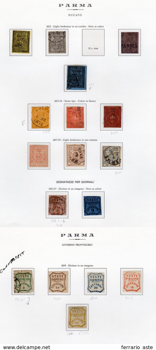 PARMA 1852/1859 - Collezione Ben Avviata Di Francobolli Del Periodo In Fogli D'album Marini. Qualità... - Sonstige & Ohne Zuordnung