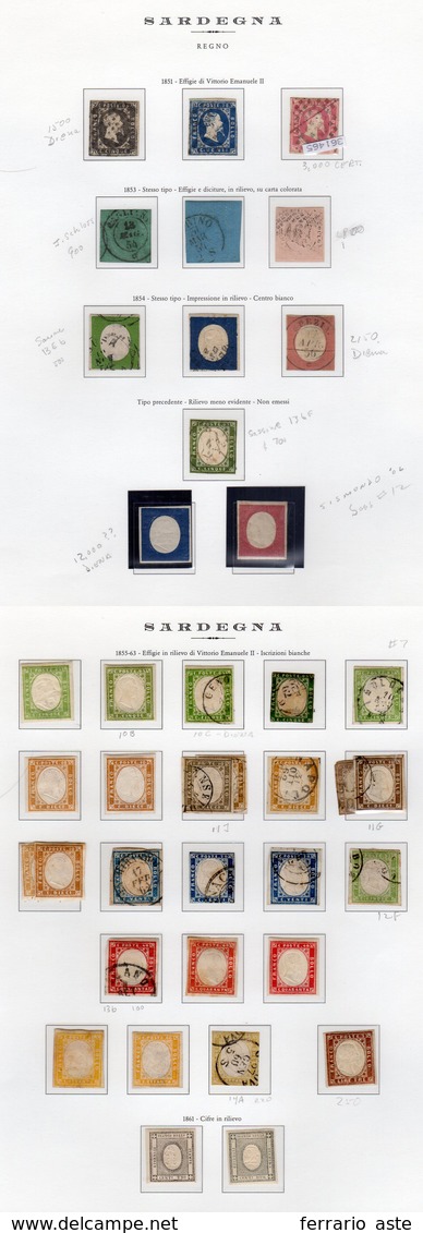 SARDEGNA 1851/1863 - Inizio Di Collezione Del Periodo Con Ottime Presenze In Fogli D'album Marini. N... - Other & Unclassified