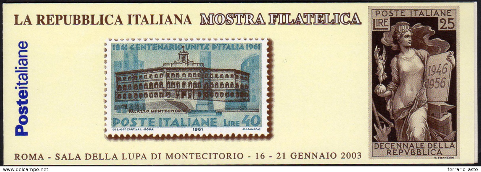 REPUBBLICA ITALIANA 2003 - Venti Esemplari Del Libretto Montecitorio (25), Nuovi, Gomma Integra, Per... - Other & Unclassified