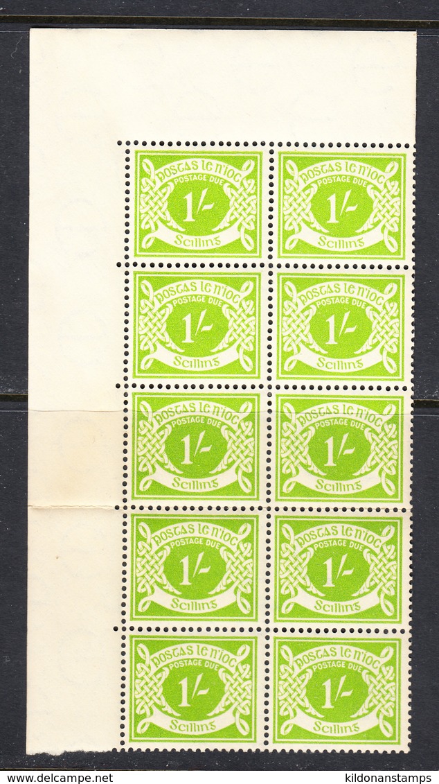 Ireland 1940 Postage Due, Mint No Hinge, Corner Block Of 10, Sc#  ,SG D14 - Strafport