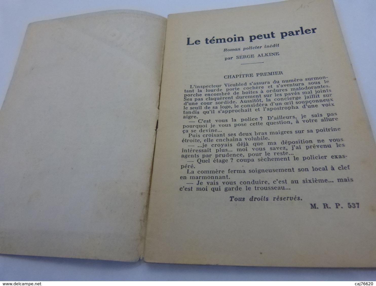 Le Témoin Peut Parler , Mon Roman Policier ,serge Alkine (cai01) - Ferenczi