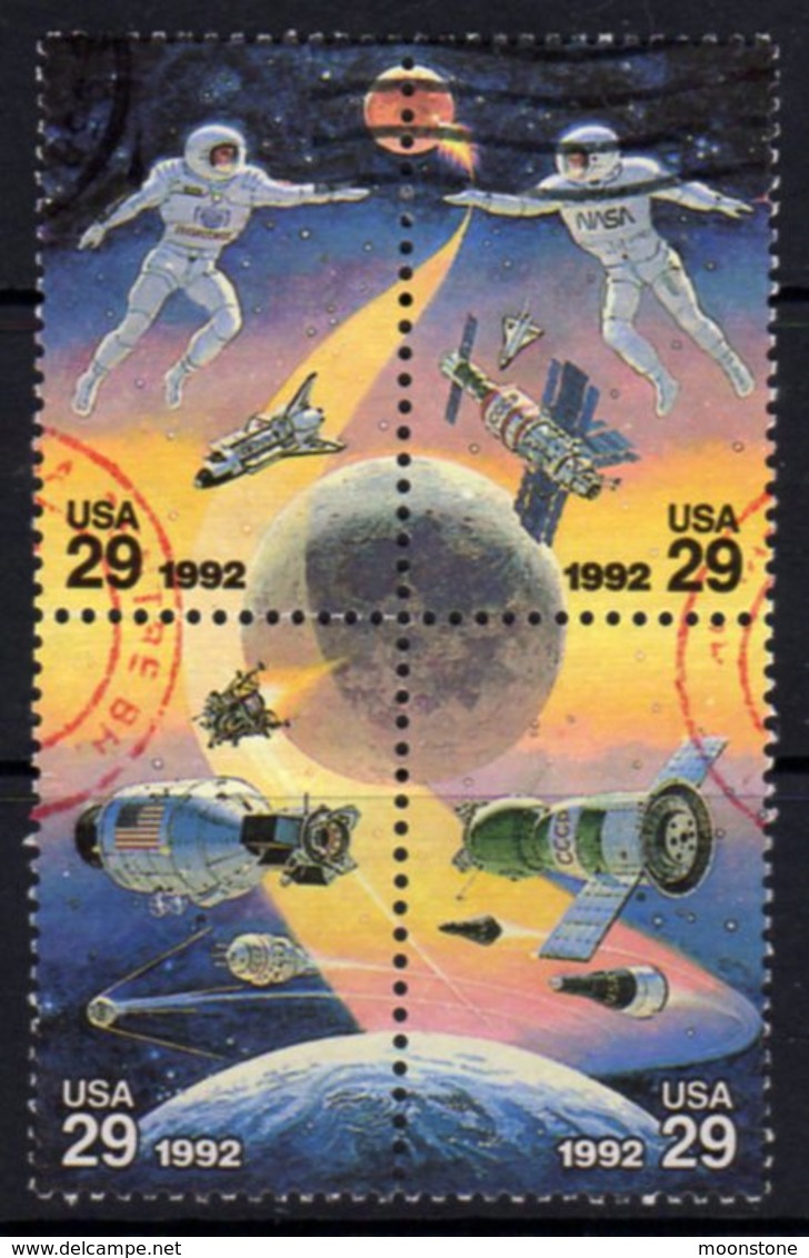 USA 1992 International Space Year Block Of 4, Used, SG 2661/4 - Gebruikt