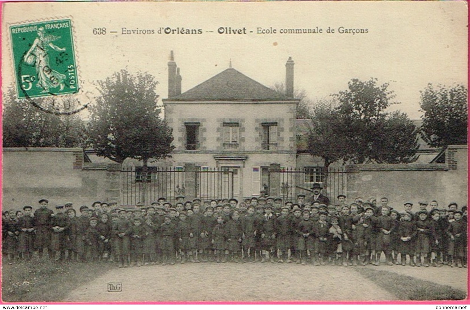 45 - OLIVET - Ecole Communale De Garçons . (nombreux élèves Avec Directeur ) ThG. N° 638 - Autres & Non Classés