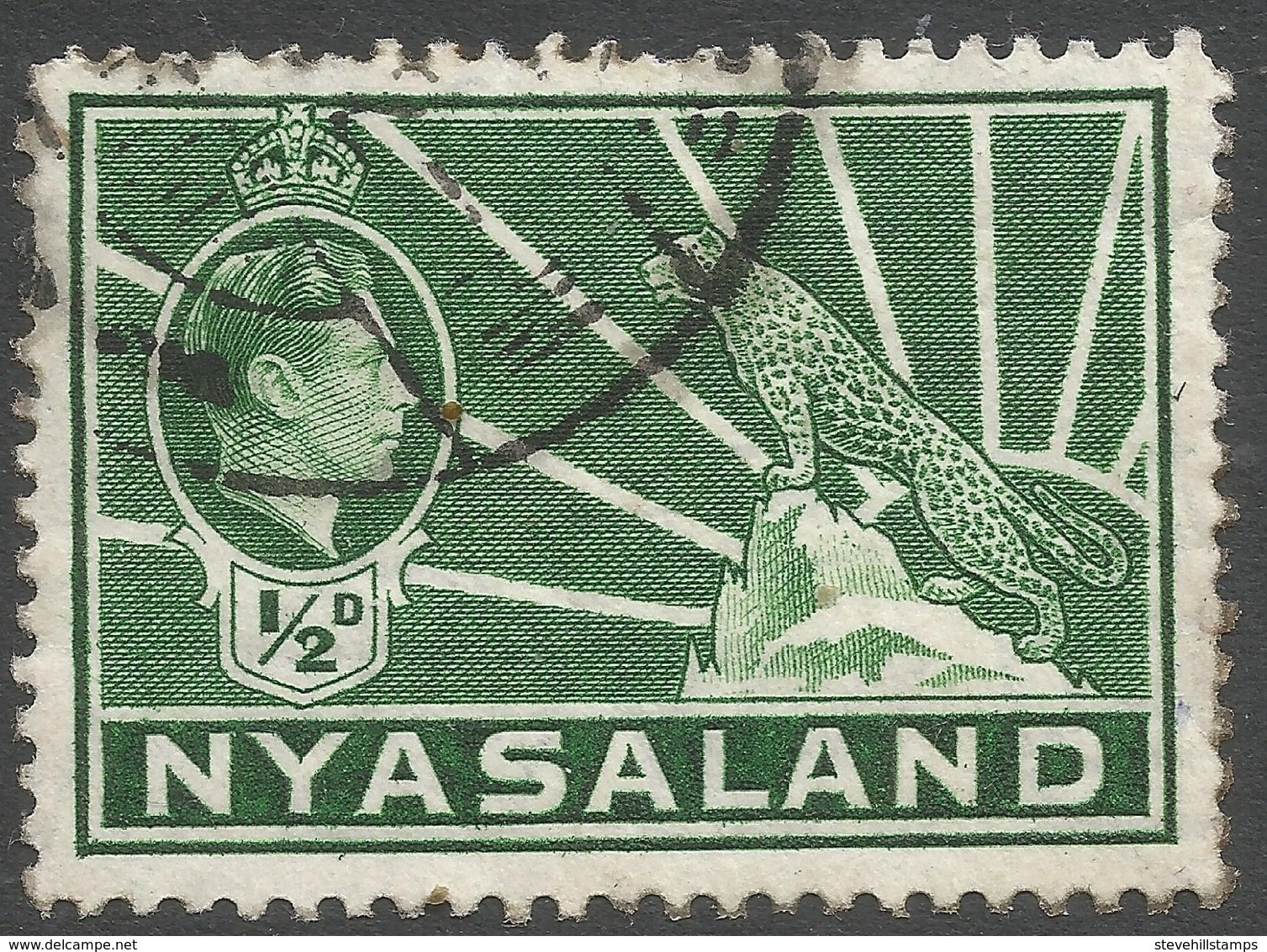Nyasaland. 1938-44 KGVI. ½d Green Used. SG 130 - Nyassaland (1907-1953)