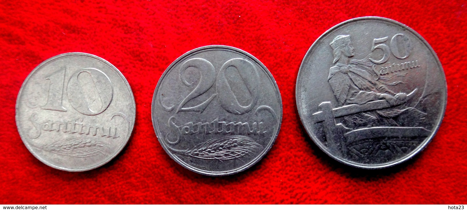 LATVIA , LETTLAND , LETTONIA 10,20,50 SANTIMU 1922 COIN SET - Lettland