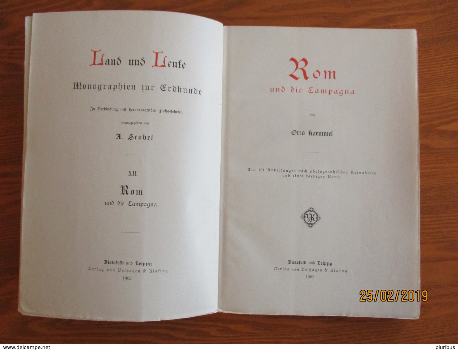 1902 ITALY ROM UND DIE CAMPAGNA WITH MAP OF ROMA  , OTTO KAEMMEL , 0 - Alte Bücher