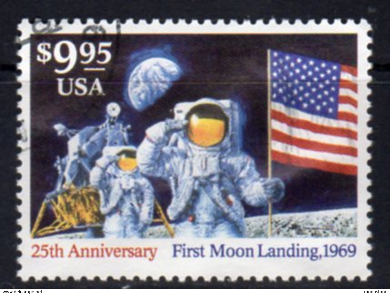 USA 1994 25th Anniversary Of 1st Moon Landing $9.95 Value, Used, SG 2921 - Used Stamps