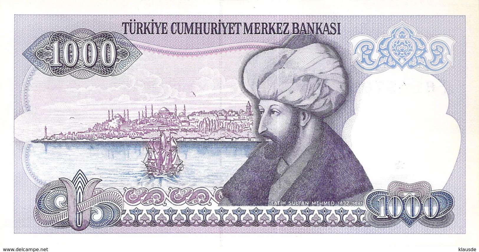 1000 Türk Lira Banknote Türkei - Turchia