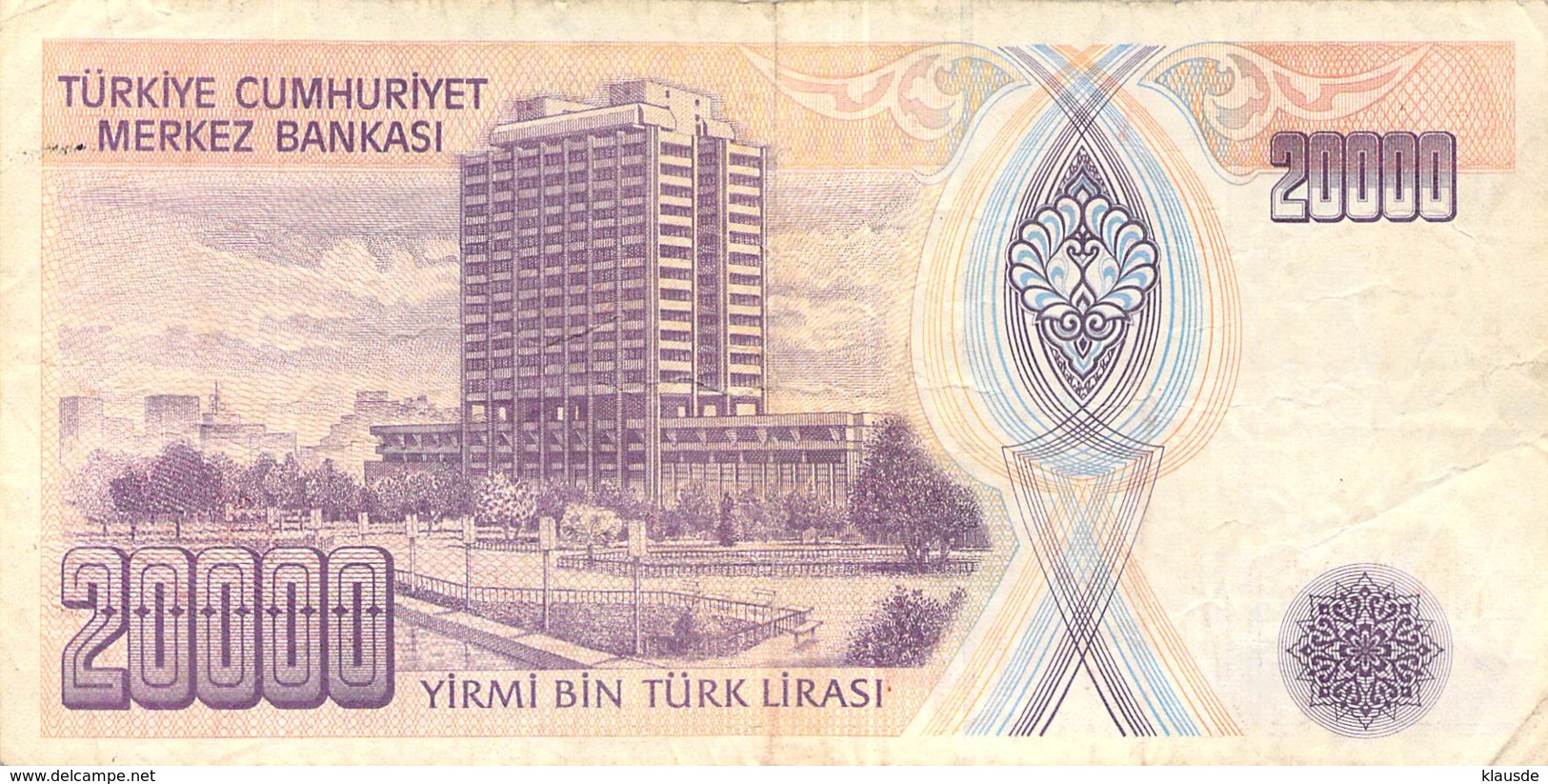 20.000 Türk Lira Banknote Türkei 1970 - Türkei