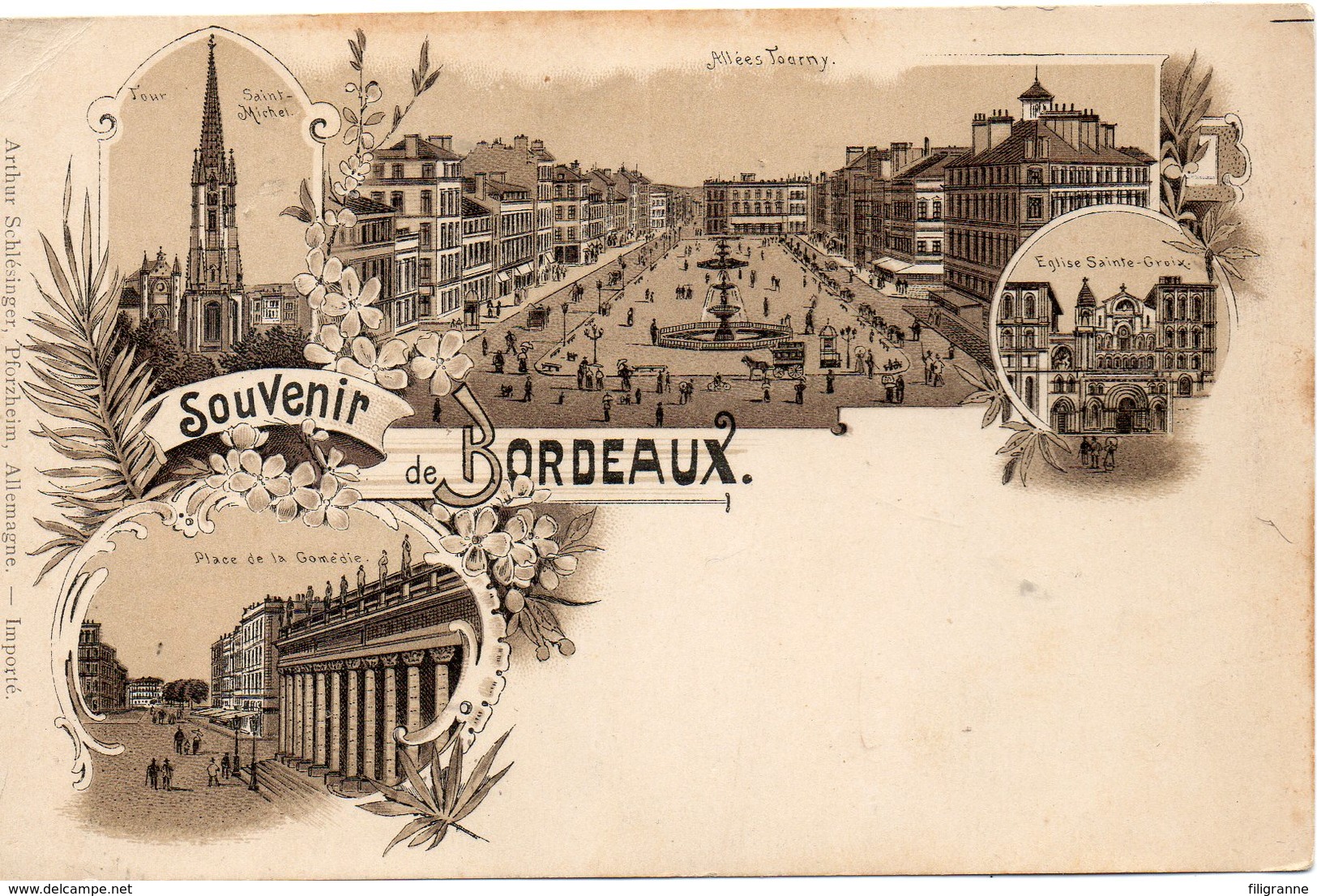 SOUVENIR DE BORDEAUX CARTE PRECURSEUR - Bordeaux