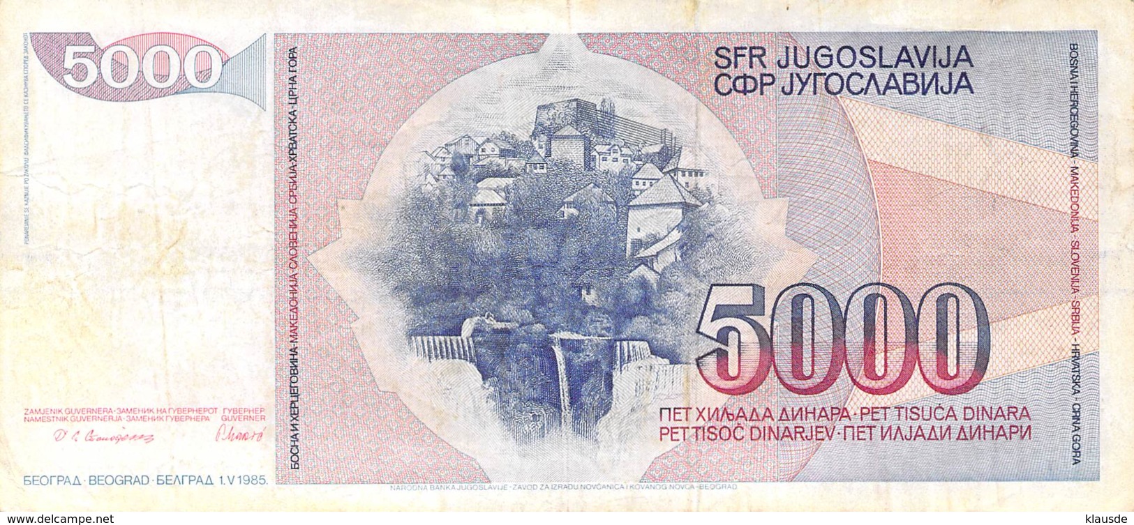 5000 Dinar Banknote Jugoslawien 19?? - Jugoslawien