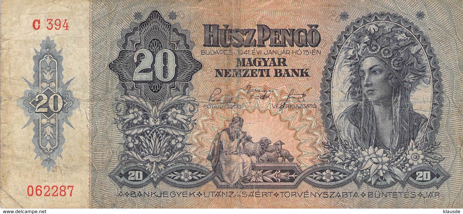 20 Pengo Banknote Ungarn 1941 - Ungarn