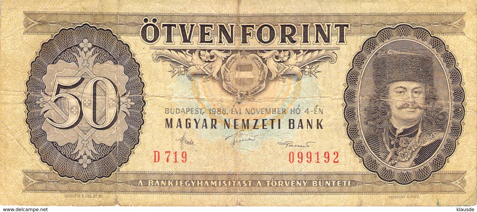 50 Forint Banknote Ungarn 1986 - Ungarn