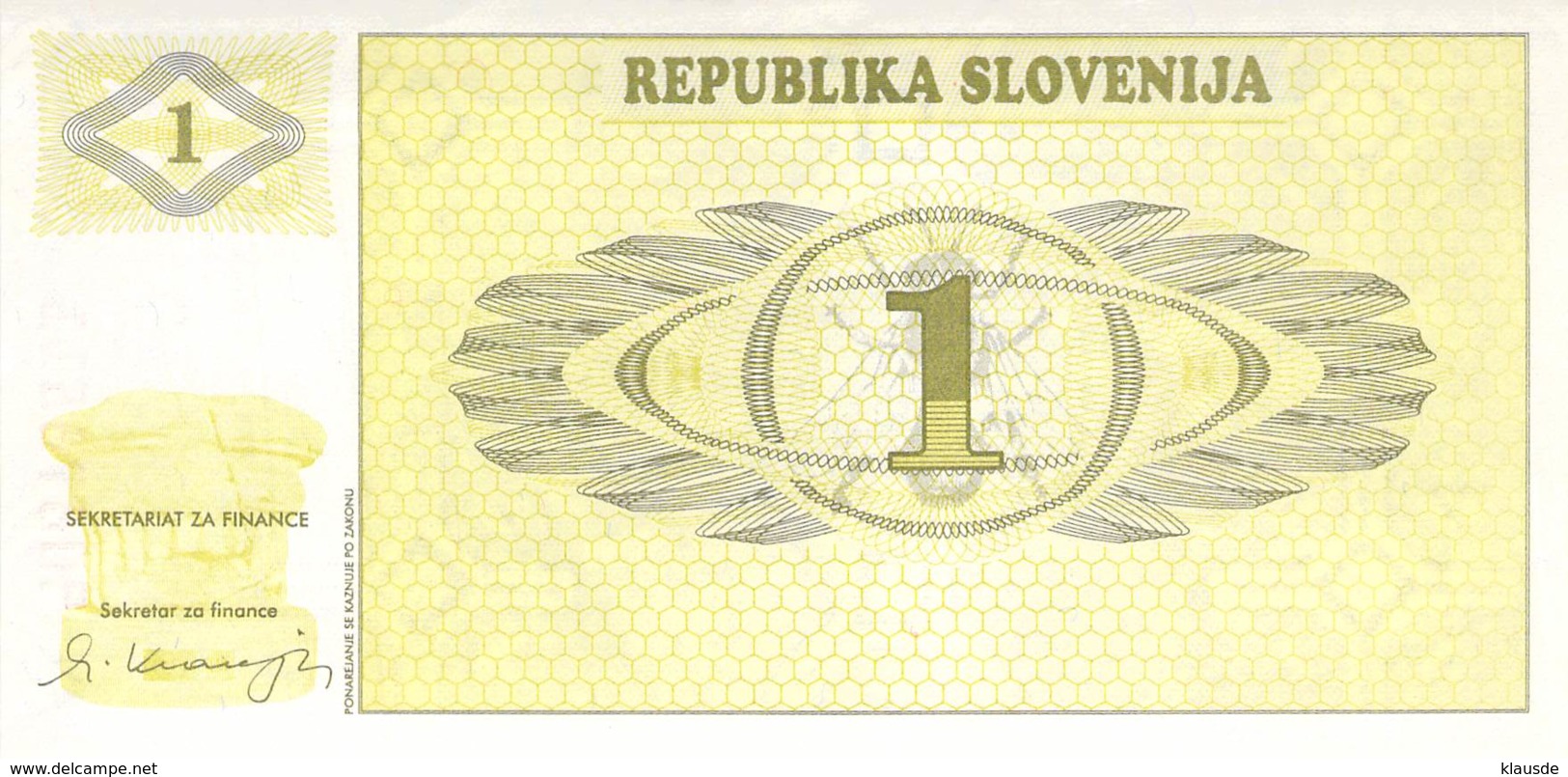 1 Tolar Banknote Slowenien - Slowenien