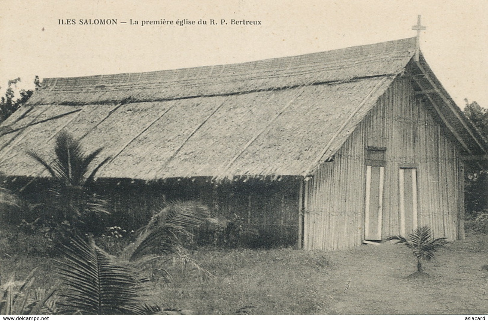 Iles Salomon Solomon La Premiere Eglise Du Père Bertreux Mission - Salomoninseln