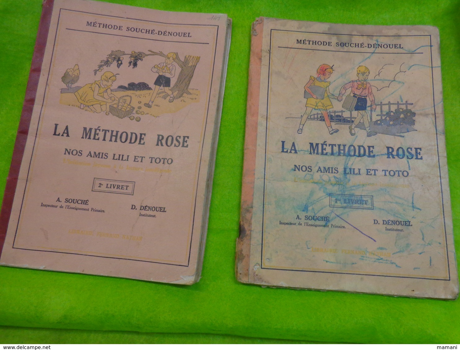 Lot De 3 LA METHODE ROSE NOS AMIS LILI ET TOTO -la 1ere Annee De Recitation 1895 Certificat D'etude - Autres & Non Classés