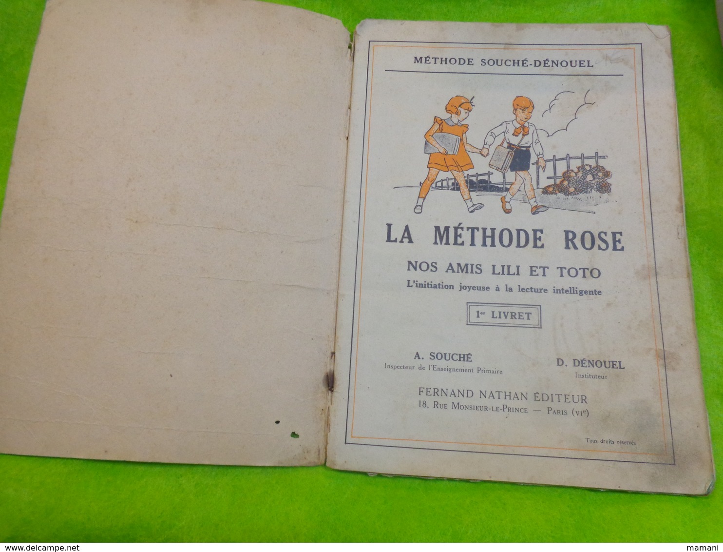 lot de 3 LA METHODE ROSE NOS AMIS LILI ET TOTO -la 1ere annee de recitation 1895 certificat d'etude