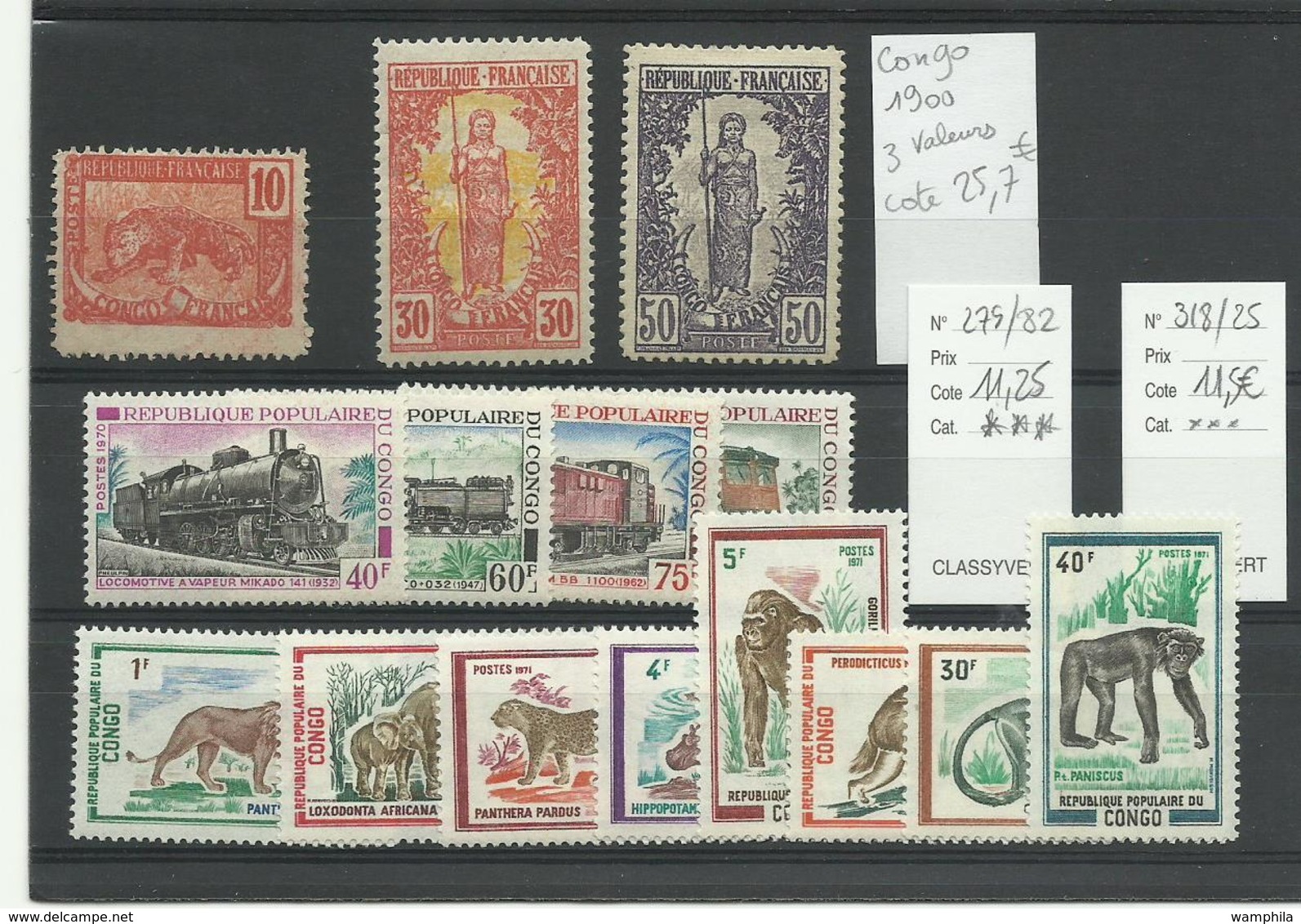 Congo  & Congo Français, Lot De Neufs, Cote 48€ - Neufs