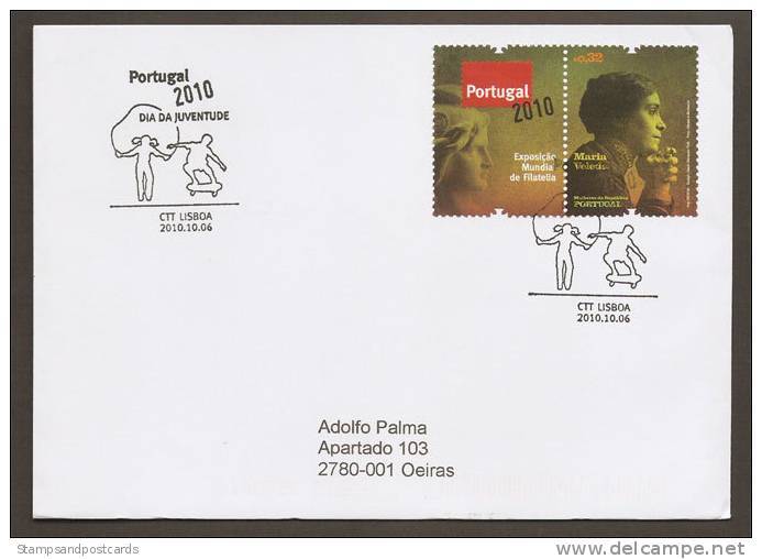 Portugal 2010 Skateboard Cachet Commemoratif 06.10.2010 Lettre Voyagé Event Cancel Cover Skateboarding - Skateboard