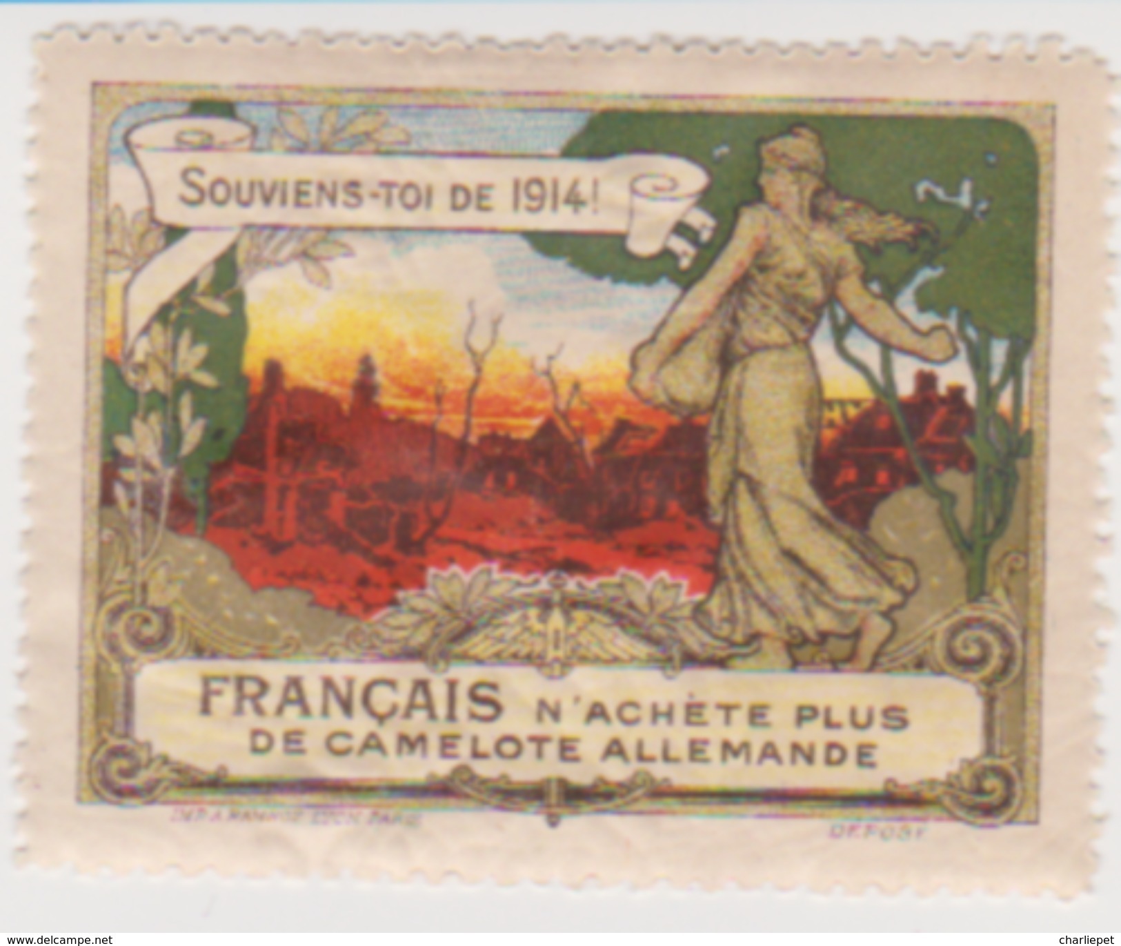 France WWI Francais N'achete Plus De Camelote Allemande Stamps Vignette Poster Stamp - Vignette Militari
