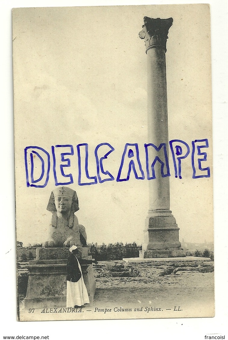 Egypte. Alexandrie. Colonne De Pompée Et Sphinx. L.L. Carte Animée - Autres & Non Classés