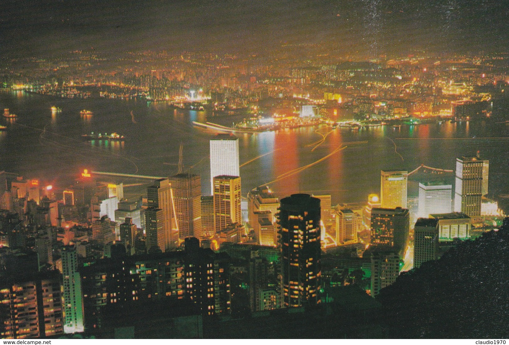 CARTOLINA - HONG KONG - THE PREAL OF ORIENT BY NIGHT - Cina (Hong Kong)