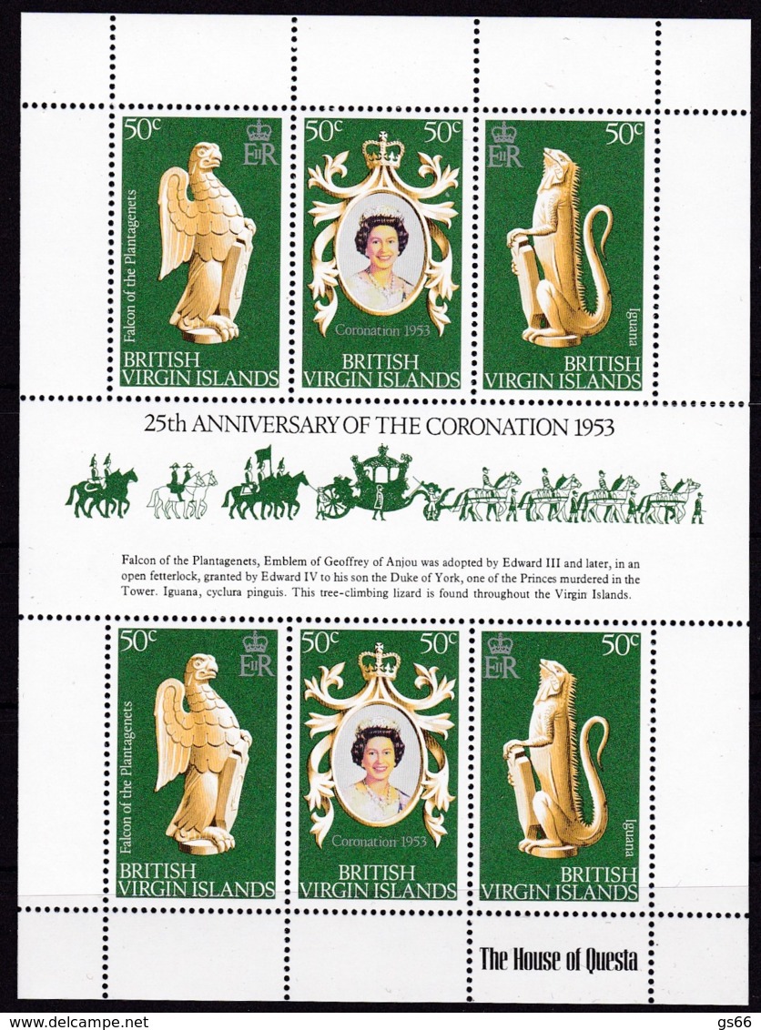 Jungferninseln, 1978, 387/89, 25. Jahrestag Der Krönung Von Königin Elisabeth II. MNH ** - British Virgin Islands