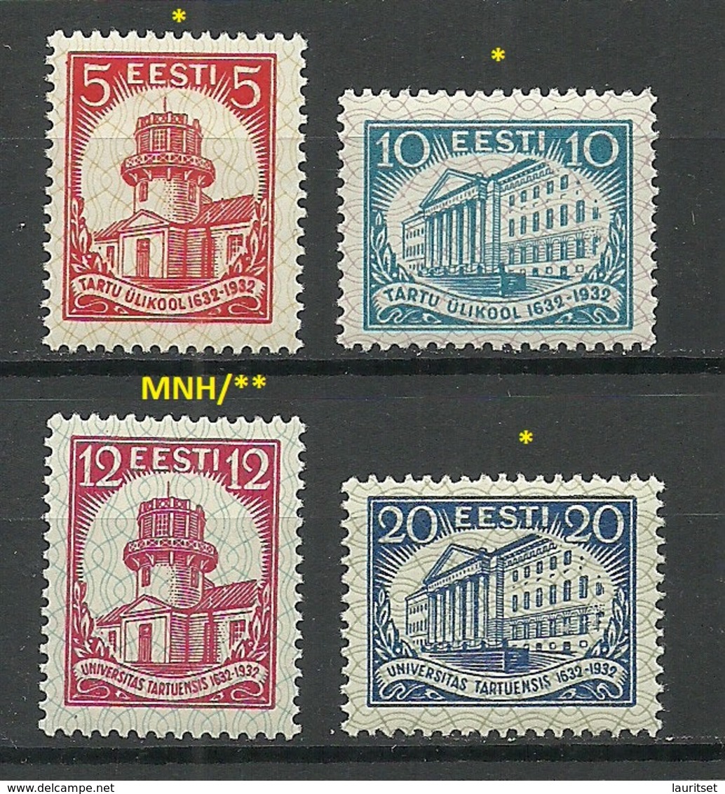 Estland Estonia 1932 Michel 94 - 97 MNH/MH - Estland