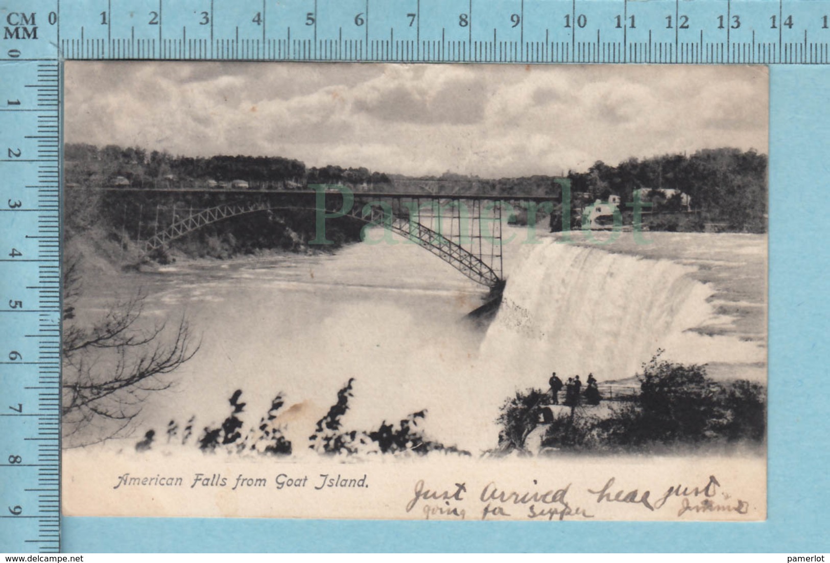 CPA Niagara Fall- American Falls From Goat Island - Used In 1907 + Usa Stamp - Autres & Non Classés