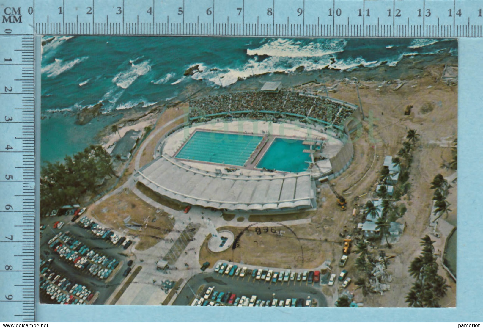 San Juan Porto Rico - Olympic Swimming Pool - Used In 1968 +air Mail  USA Stamp - Puerto Rico