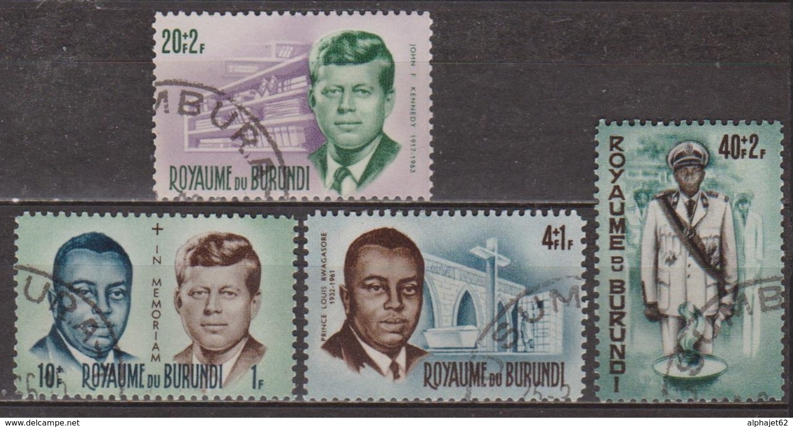 Président Kennedy - BURUNDI - Prince Rwagasore - N° 168 à 171 - 1966 - Oblitérés