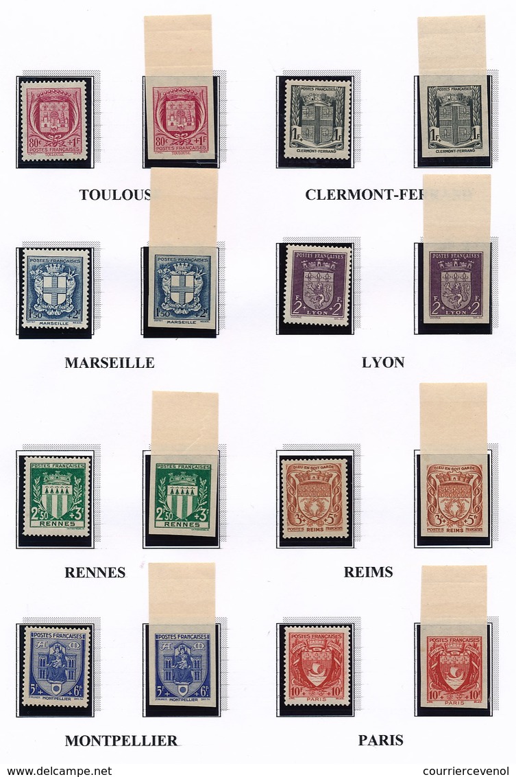 FRANCE - Armoiries De Villes (1ère Série) Dentelée Et NON DENTELÉE Bord De Feuille - Unused Stamps