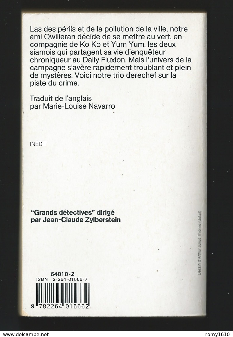 Lilian Jackson BRAUN "Le Chat Qui Jouait Brahms" Edition 10/18 Grands Détectives. 1993 Illustration A. THIELE. - 10/18 - Bekende Detectives