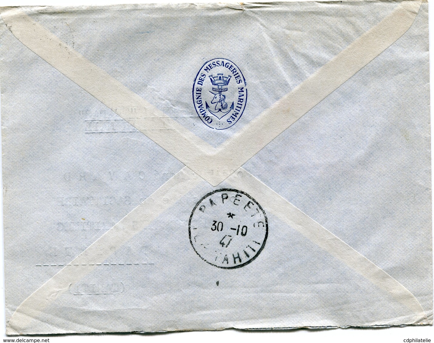 NOUVELLE-CALEDONIE FRANCE LIBRE LETTRE PAR AVION AVEC CACHET "PREMIERE LIAISON AERIENNE FRANCAISE T.R.A.P.A.S......" - Storia Postale