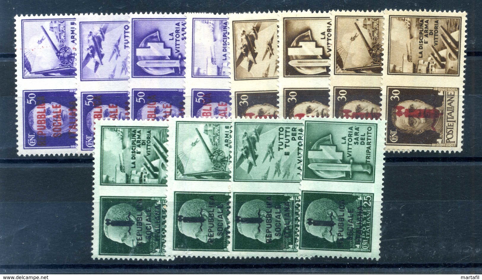 1944 GNR RSI PROP. DI GUERRA SERIE COMPLETA MNH ** - Propaganda Di Guerra