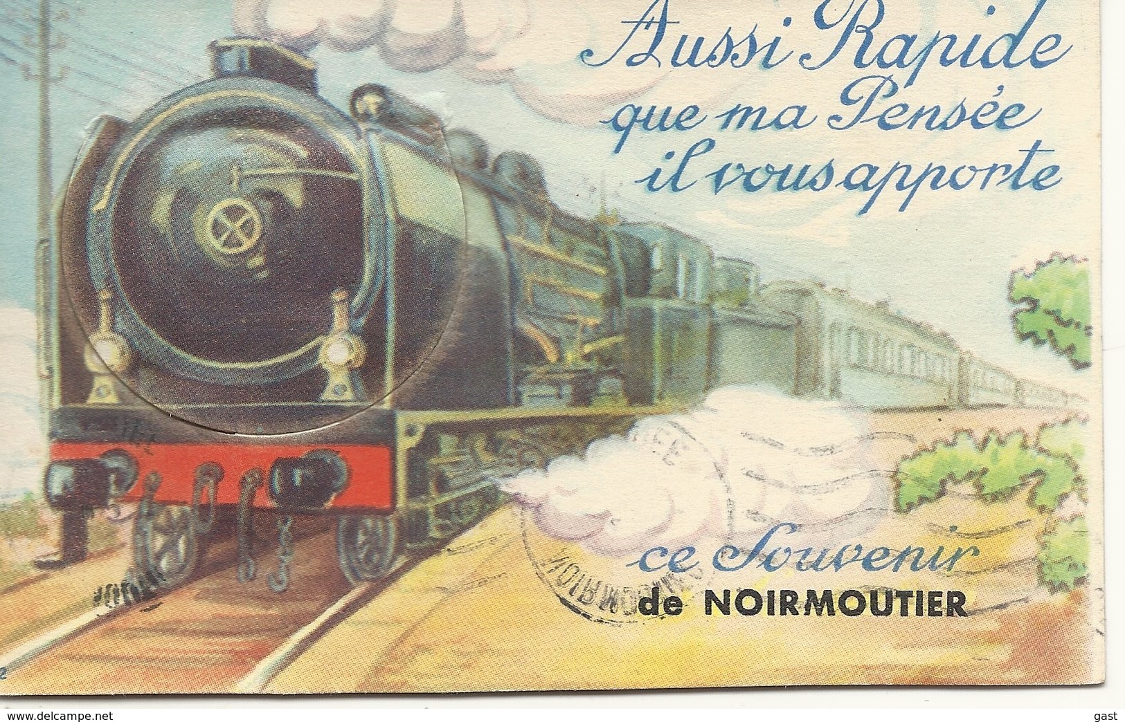 85  NOIRMOUTIER   CPA   SYSTEME   AUSSI RAPIDE  QUE MA PENSEE IL VOUS APPORTE  CE SOUVENR  DE NOIRMOUTIER - Noirmoutier