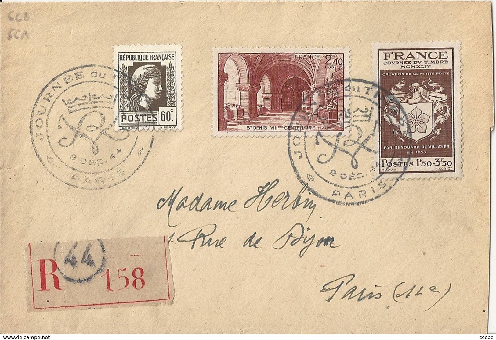 France Enveloppe 1er Jour 1944 - Journée Du Timbre