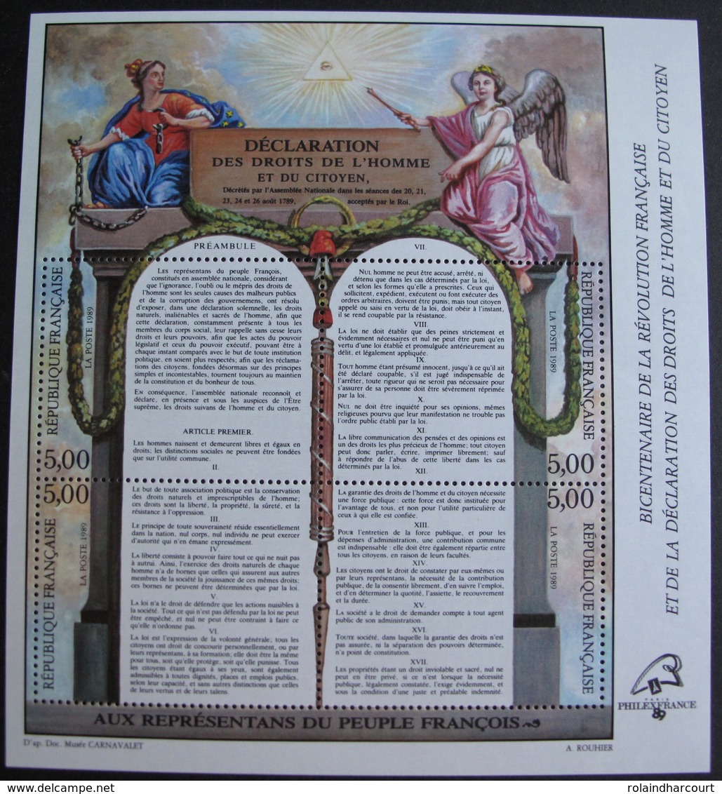 1977 - 1989 - DECLARATION DES DROITS DE L'HOMME ET DU CITOYEN - BLOC N°11 NEUF** - Neufs