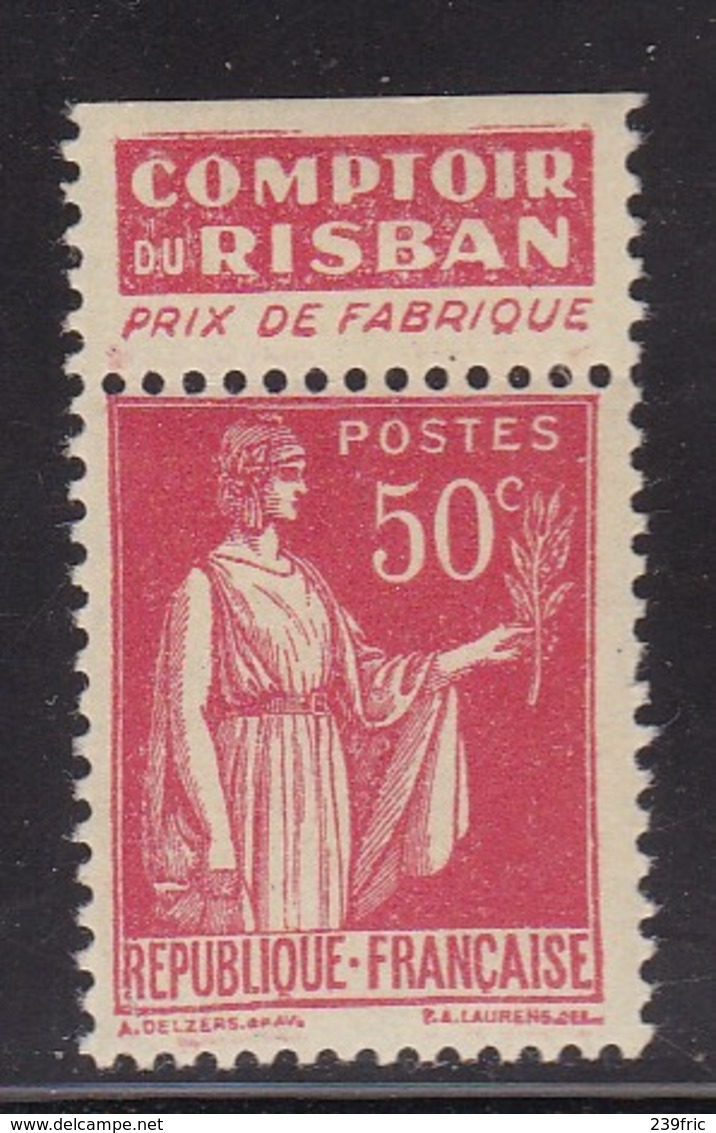 PUBLICITE: TYPE PAIX 50C ROUGE RISBAN-prix Fabrique ACCP 928 NEUF* - Sonstige & Ohne Zuordnung