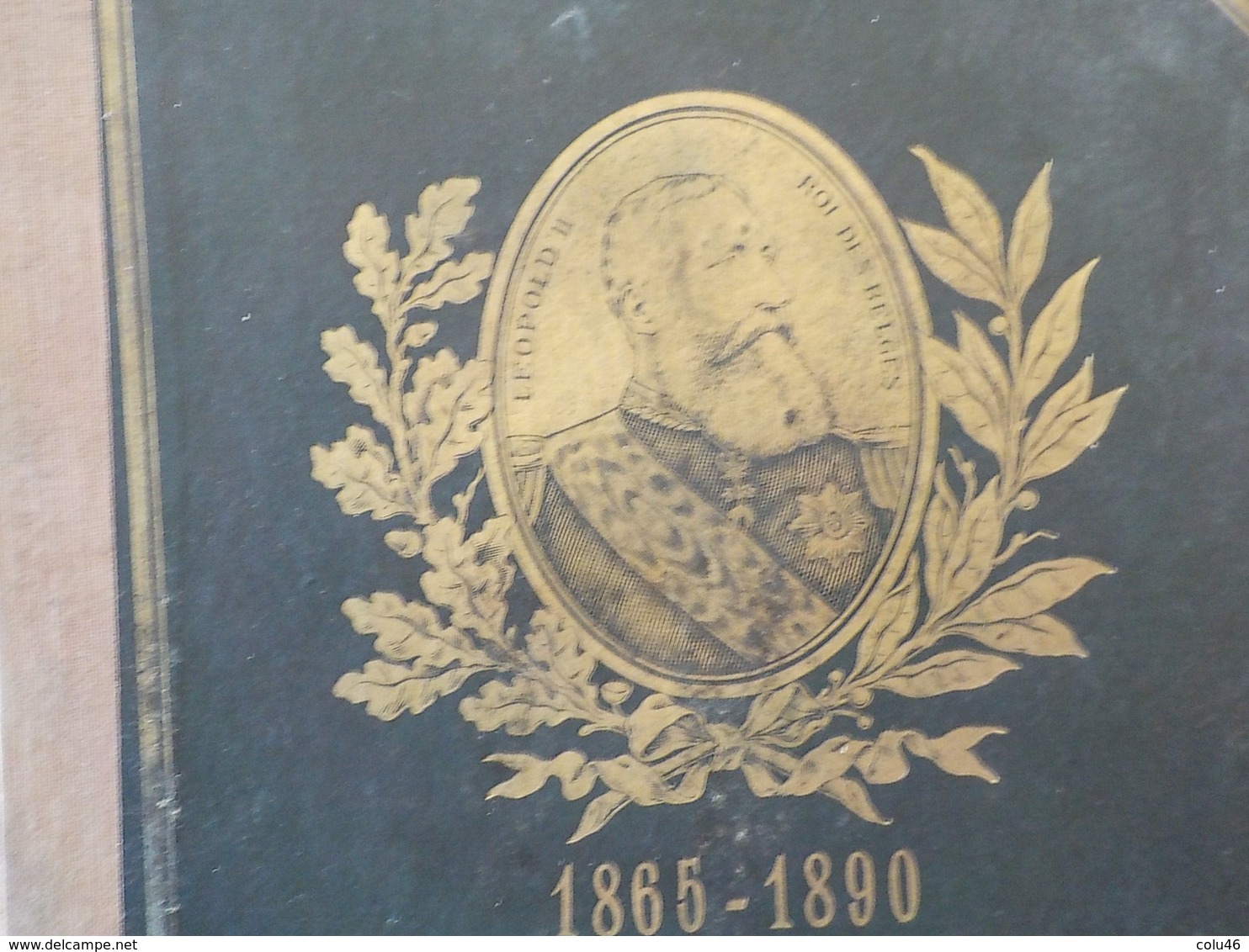 1865- 1890 Rare Cahier écolier Cartonné Couverture Médaillon Doré Léopold II Année Scolaire 1890-1891 - Autres & Non Classés