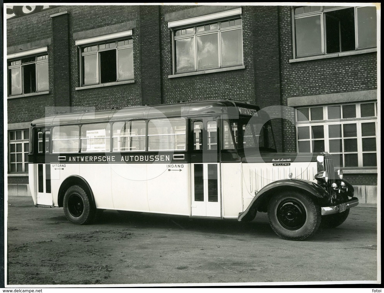 RARE C 1930 ORIGINAL FACTORY FOTO PHOTO BILD WILLEMS ANTWERPSCHE ANTWERP AUTOBUSSEN BUS AUTOBUS OMNIBUS BELGIQUE BELGIUM - Automobili