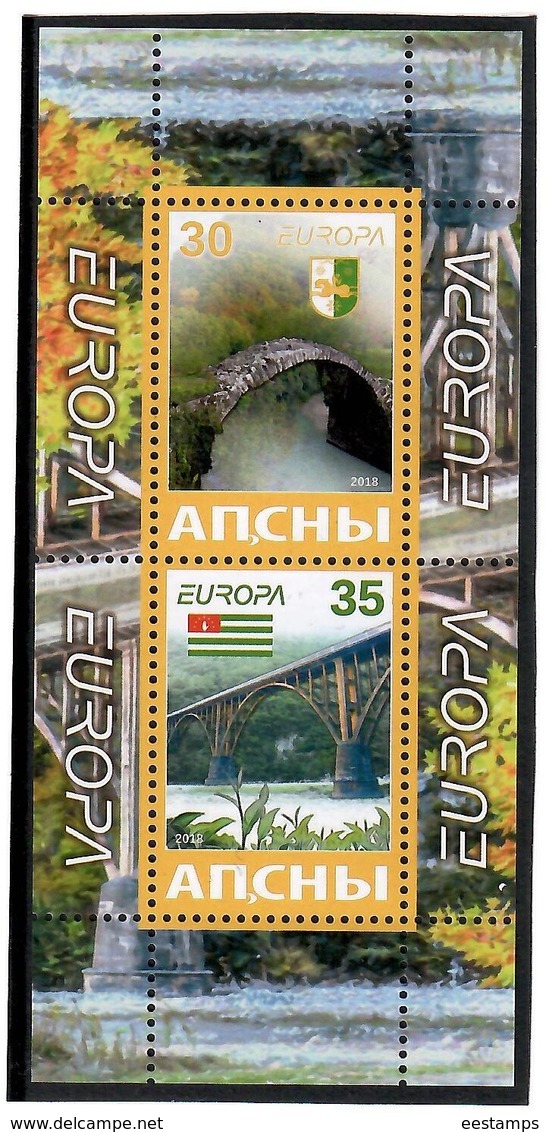 Georgia / Abkhazia . EUROPA 2018  Bridges . (Arms,Flag)  S/S :30,35 - Georgia