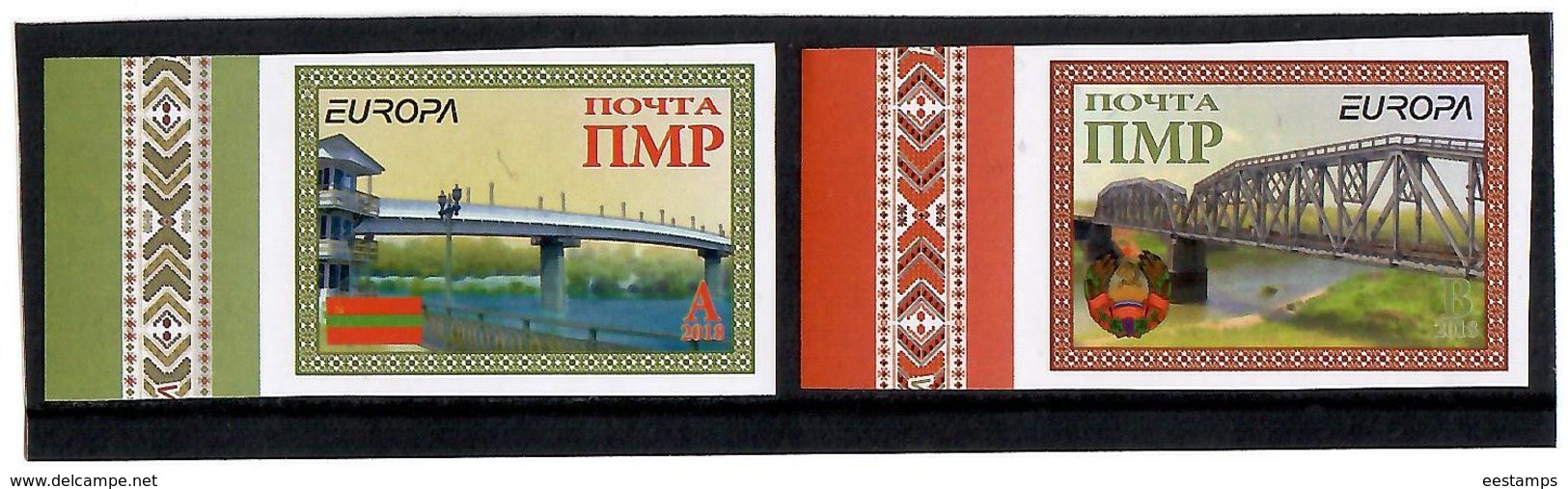 Moldova / PMR Transnistria 2018 EUROPA (Bridges,Flag,Arms). 2v: A,B . Imperforate - Moldavië