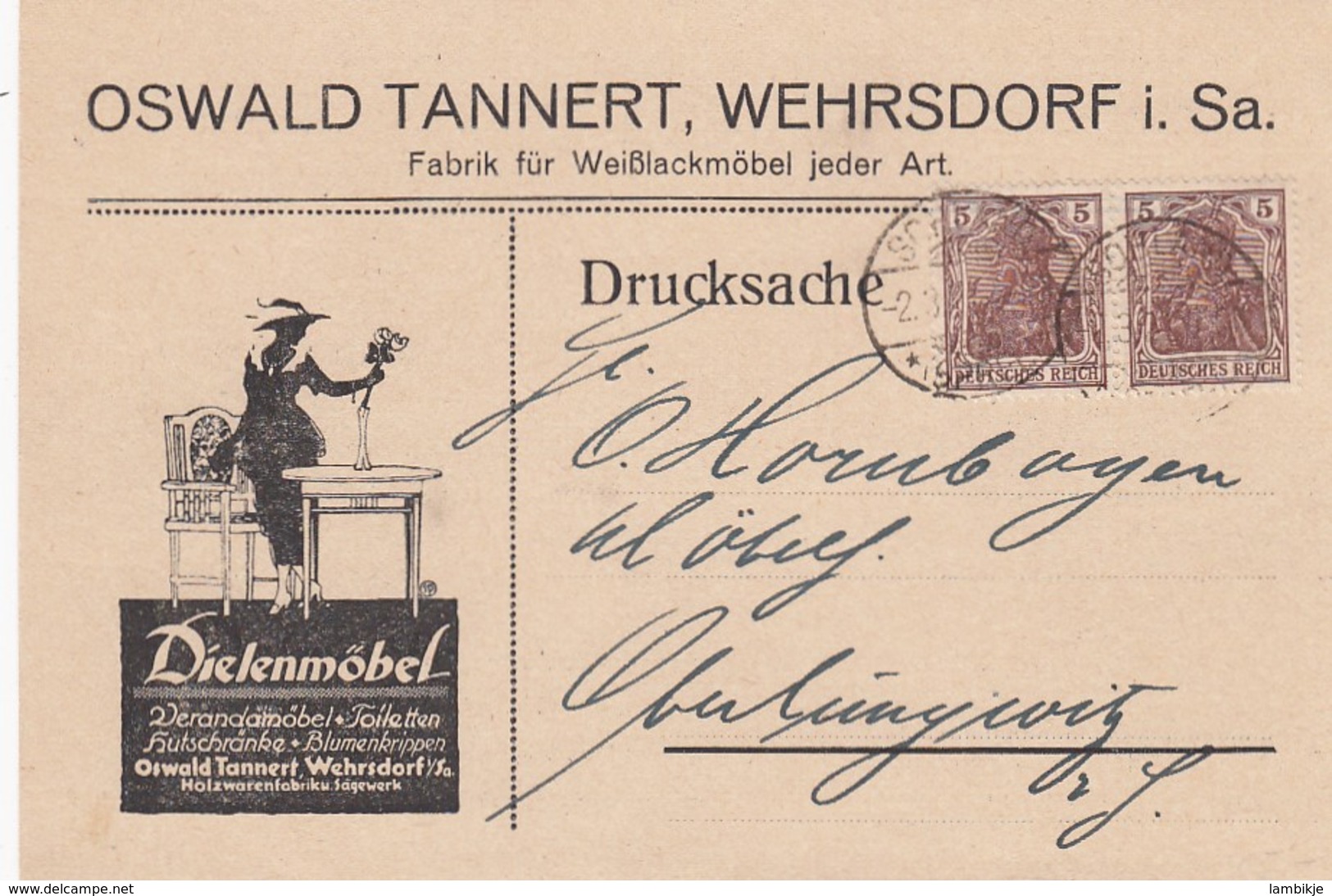 Deutsches Reich Postkarte INFLA Werbung 1920-23 - Oblitérés