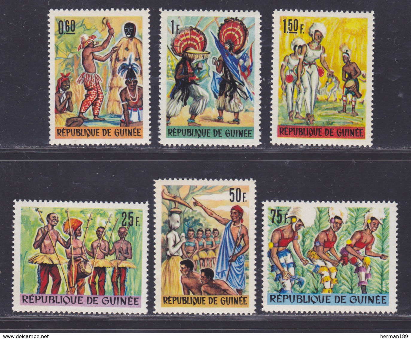 GUINEE N°  287 à 292 ** MNH Neufs Sans Charnière, TB (D8696) Danses Folkloriques - 1966 - Guinée (1958-...)