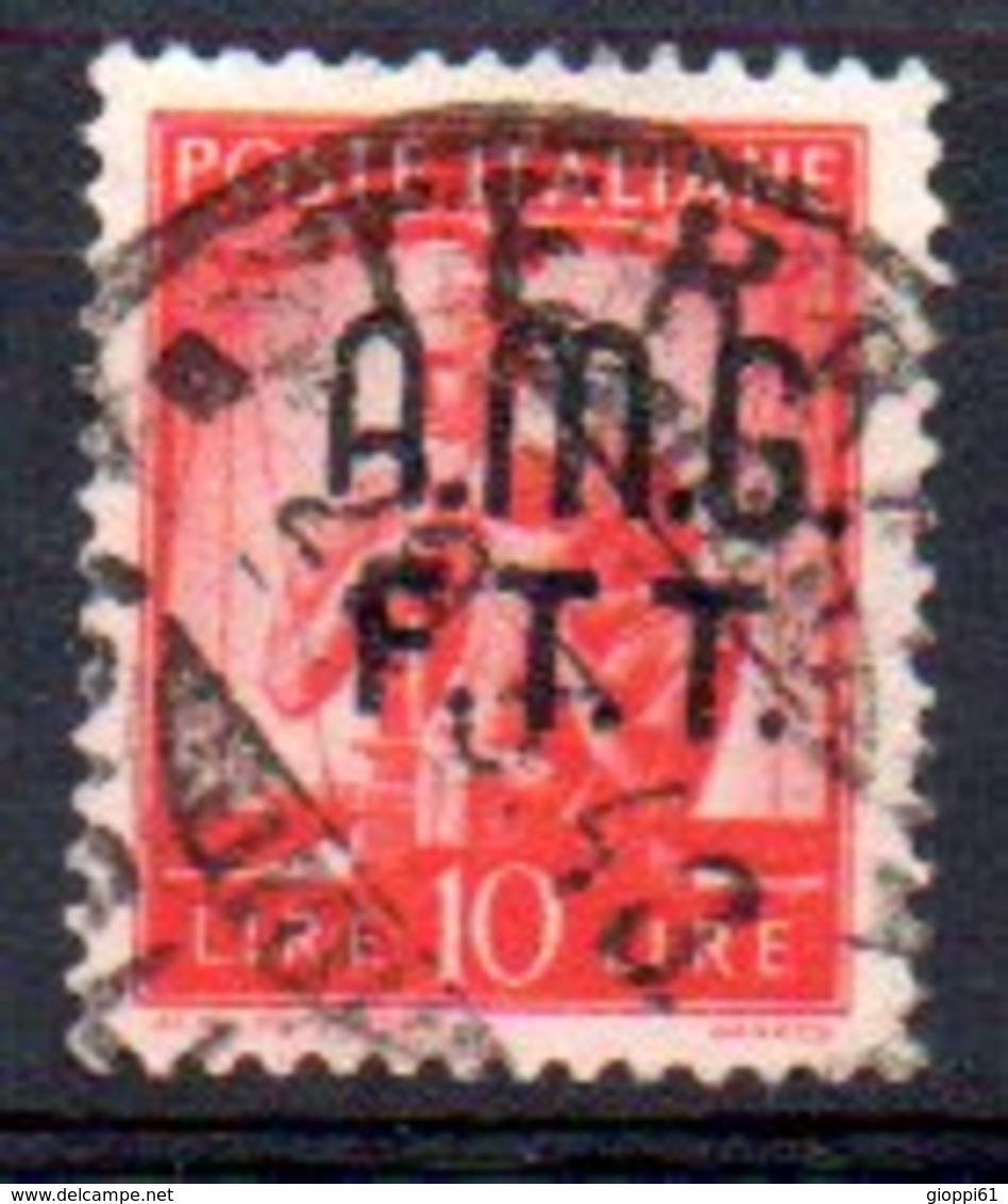 1947/8 Trieste - Fr. Italiani Soprastampati Su Due Righe 10 L - Usati