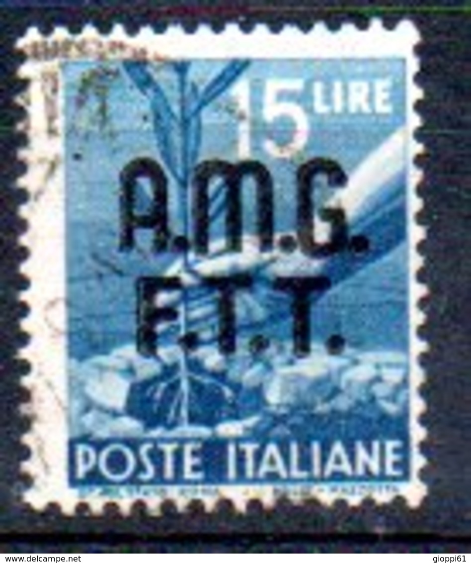 1947/8 Trieste - Fr. Italiani Soprastampati Su Due Righe 15 L - Usati