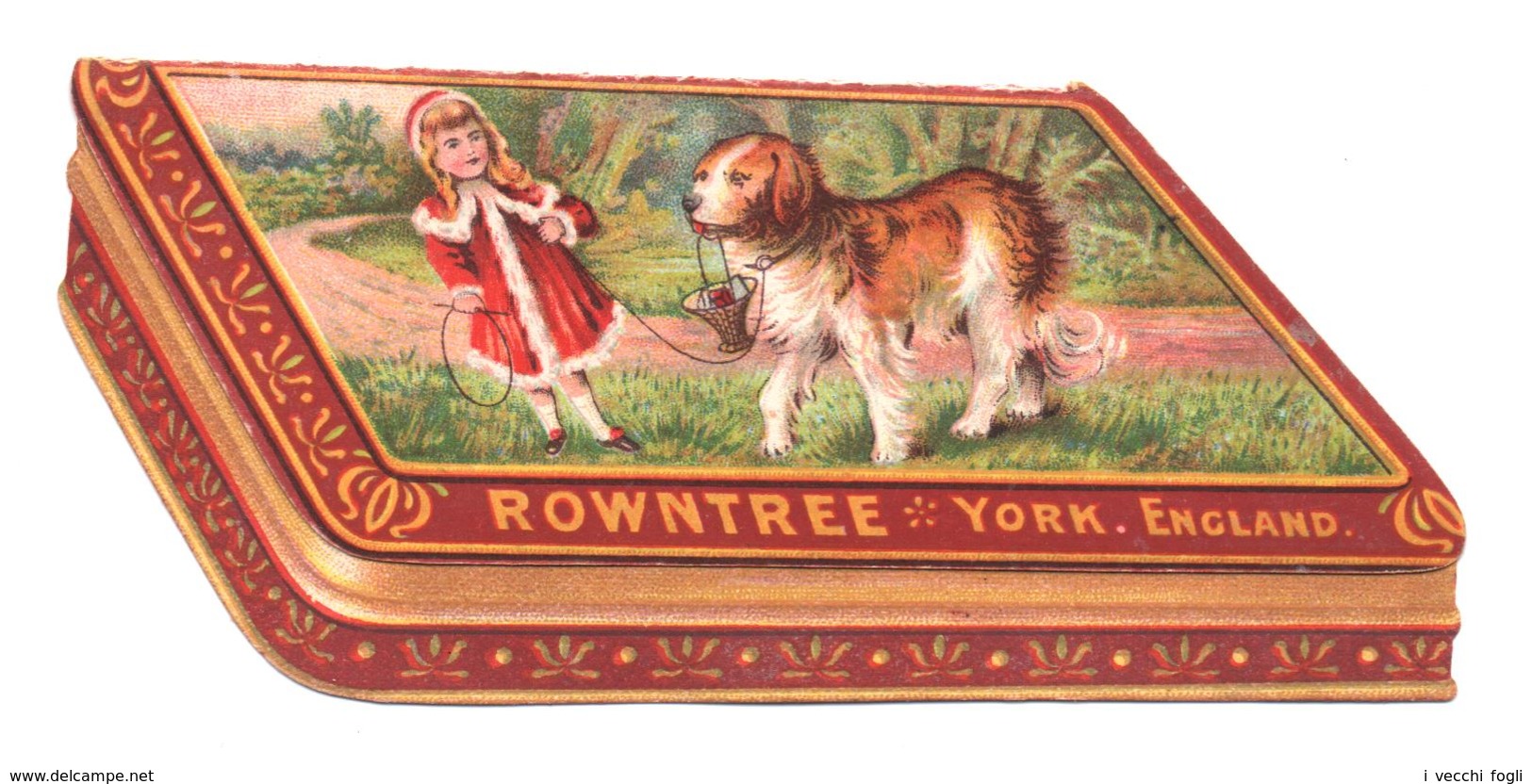 Trade Card Rowntree's Gift Box. The Chocolates Appear On The Lid. Alzando Il Coperchio Compaiono I Cioccolatini. - Autres & Non Classés