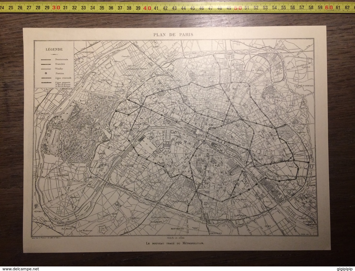 DOCUMENT 1897 PLAN DE PARIS NOUVEAU TRACE DU METROPOLITAIN MANIFESTATION DE CARMAUX - Collections