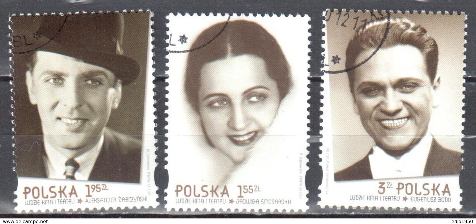 Poland  2012 People Of Cinema And Theater - Mi.4587-89 - Used - Gebraucht